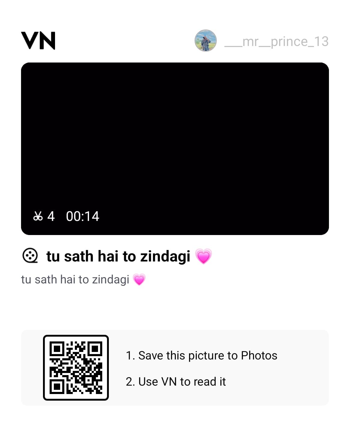 Tu Saath Hai Toh Zindagi Trending Vn Qr Template Code